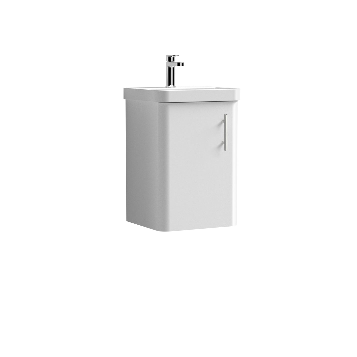 Nuie Core 400mm 1 Door Gloss White Wall Hung Vanity Unit With Basin