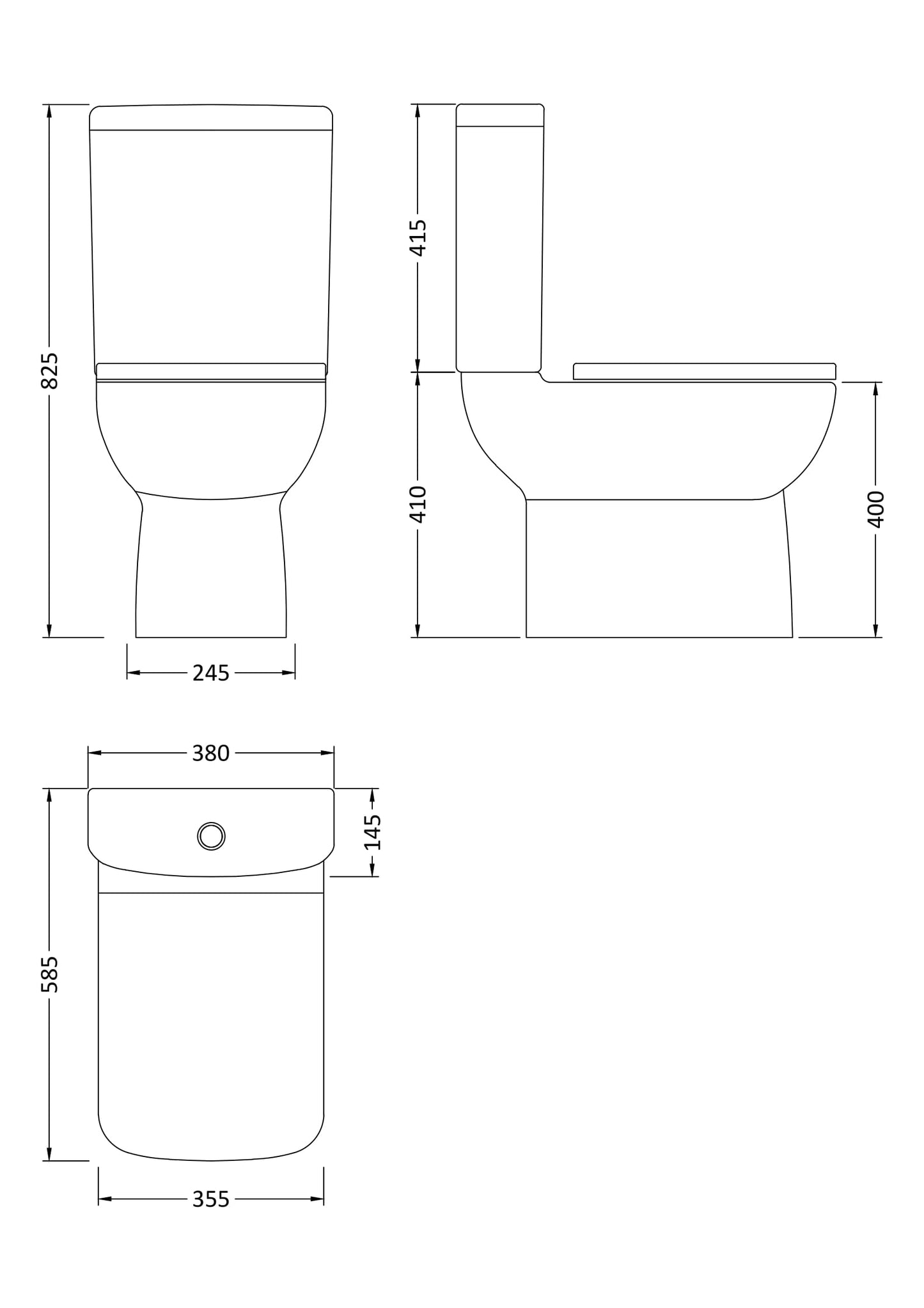 Nuie Short Projection Semi Flush to Wall Toilet