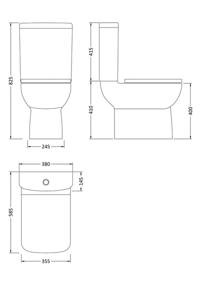 Nuie Short Projection Semi Flush to Wall Toilet