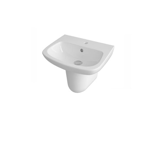Nuie Ambrose 500mm Basin & Semi Pedestal With Fixings