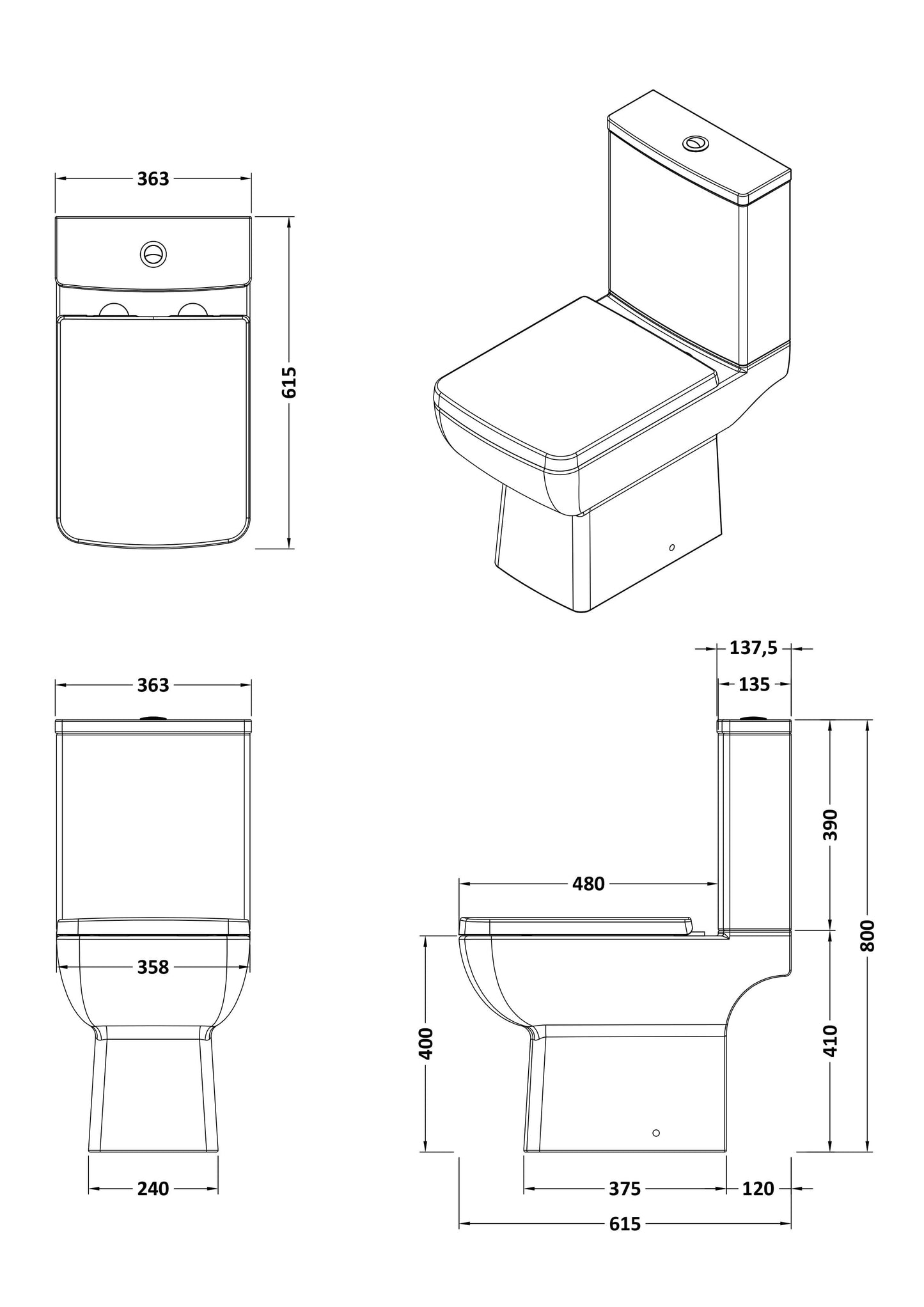 Nuie Compact Rimless Toilet