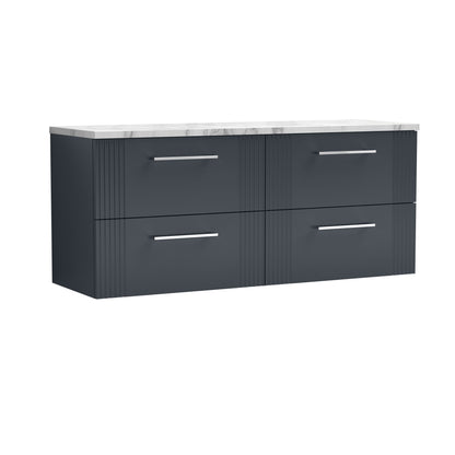 Nuie 1215mm Wall Hung 4-Drawer Vanity Unit With Laminate Worktop
