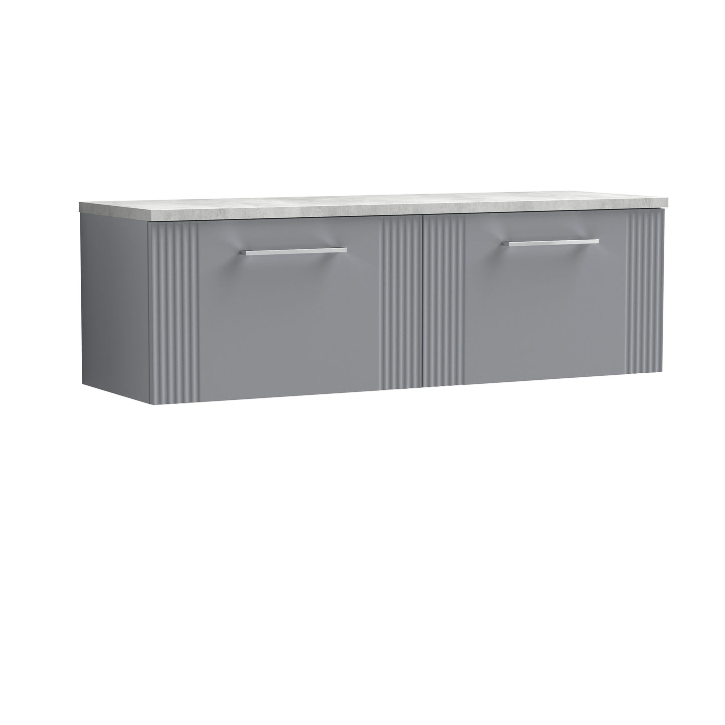 Nuie 1200mm Satin Grey Wall Hung Vanity Unit With Laminate Worktop