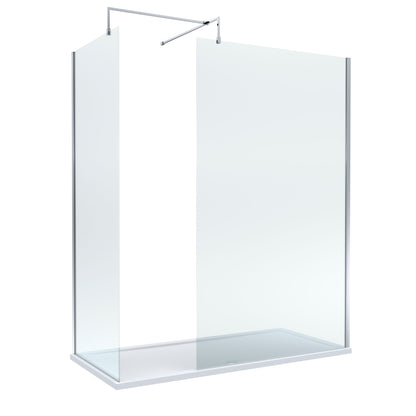 Nuie 1198mm Frameless Walk-In Wetroom Screen Set With Tray