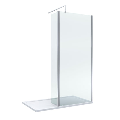 Nuie 900mm Framed Walk-In Wetroom Return Screen With Tray