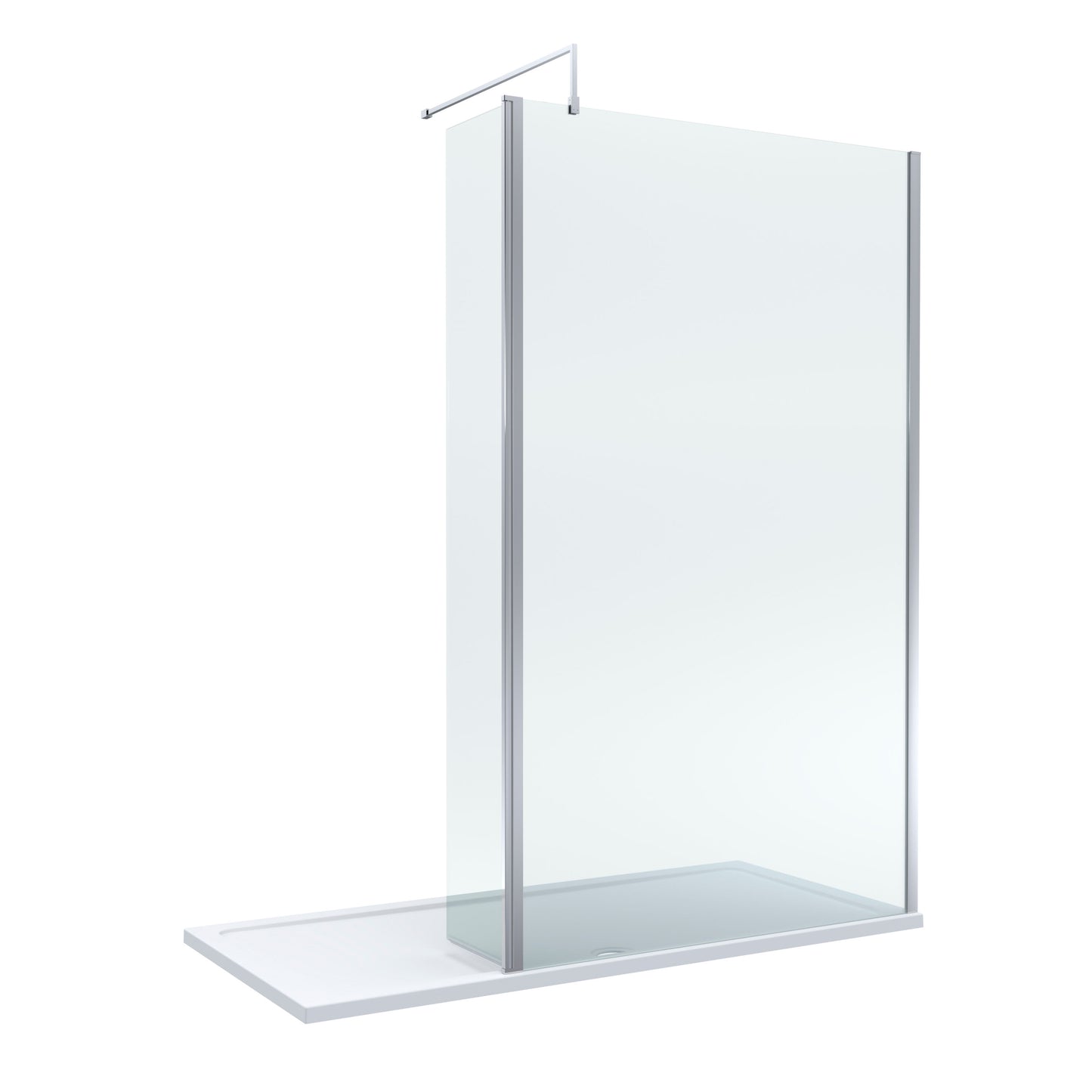 Nuie 1198mm Framed Walk-In Wetroom Return Screen With Tray