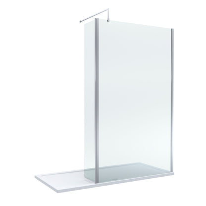 Nuie 1198mm Framed Walk-In Wetroom Return Screen With Tray