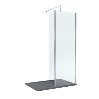 Nuie 700mm Framed Walk-In Wetroom Return Screen With Slate Grey Tray