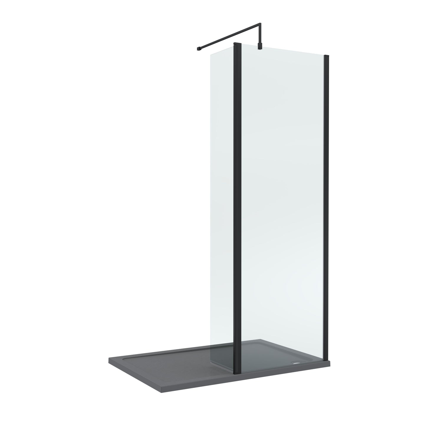 Nuie 700mm Framed Walk-In Wetroom Return Screen With Slate Grey Tray