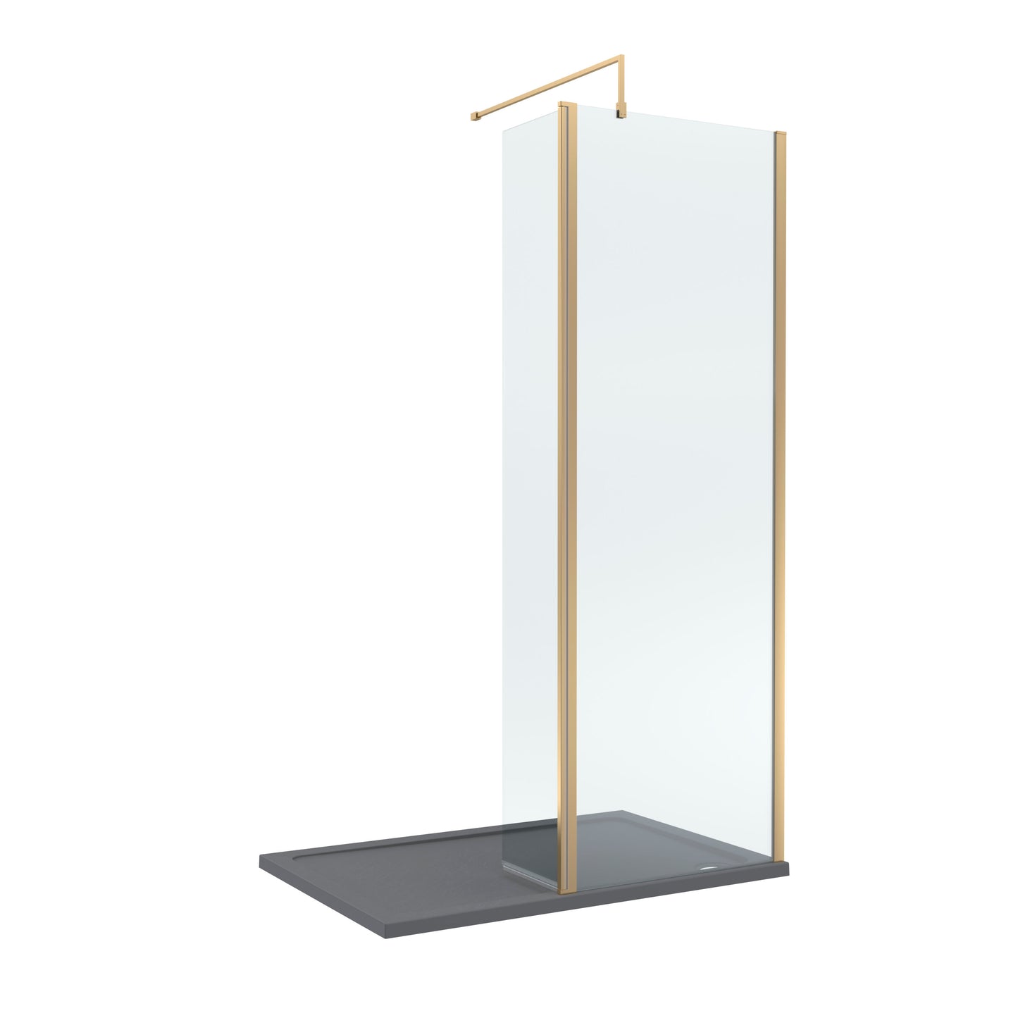Nuie 700mm Walk-In Wetroom Return Screen With Slate Grey Tray