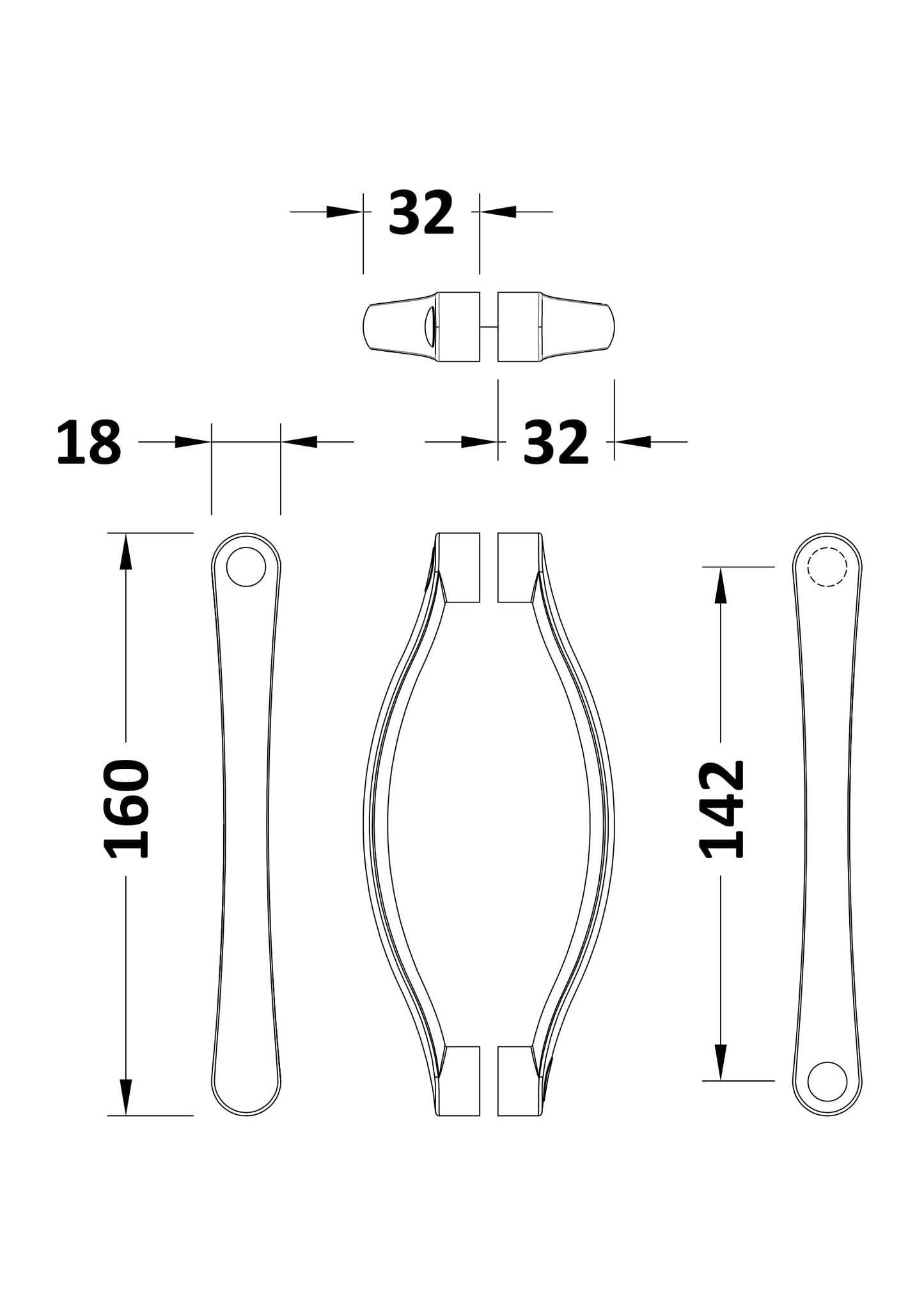 Nuie Ella Chrome Rounded Handle
