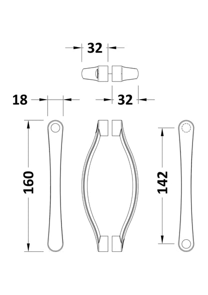 Nuie Ella Chrome Rounded Handle