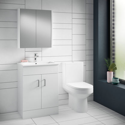 Nuie Harmony 380mm White Semi Flush-to-Wall Toilet Pan & Cistern