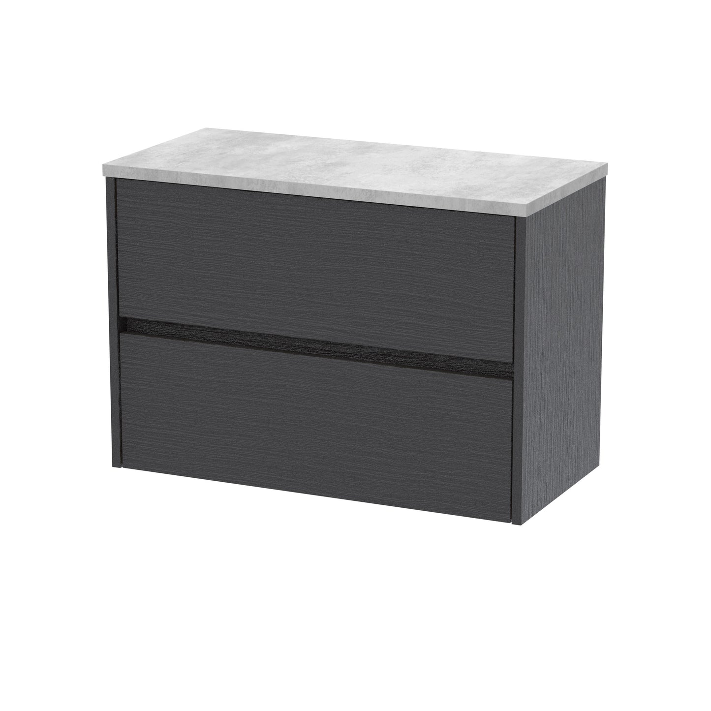 Nuie Havana 800mm Wall Hung 2 Drawer Unit With Laminate Worktop