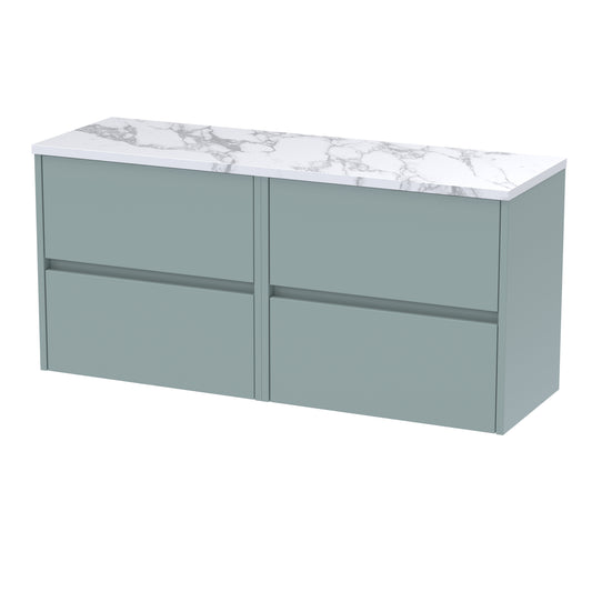 Nuie Havana 1200mm Wall Hung 4-Drawer Unit with Laminate Worktop