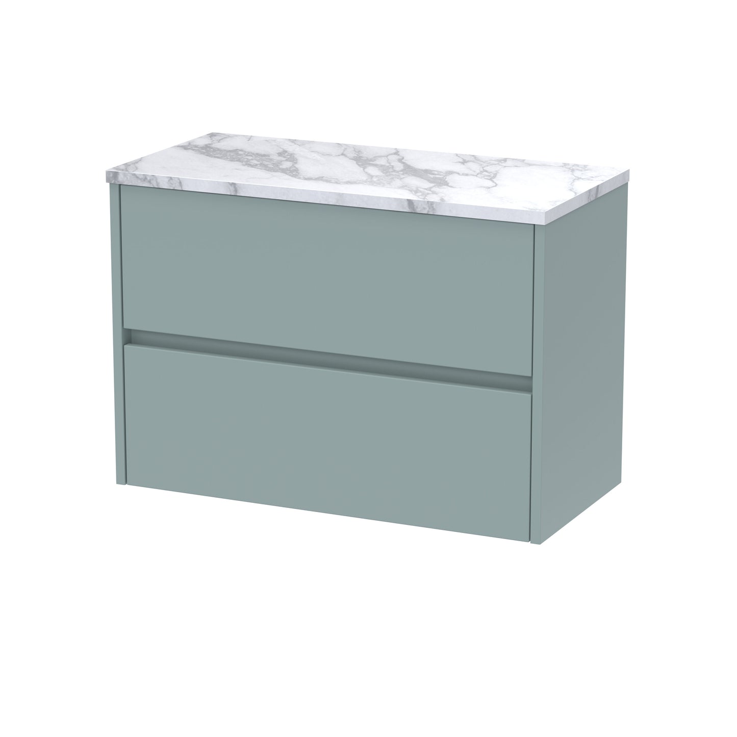 Nuie Havana 800mm Wall Hung 2-Drawer Vanity Unit With Laminate Worktop