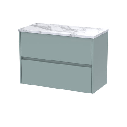 Nuie Havana 800mm Wall Hung 2-Drawer Vanity Unit With Laminate Worktop