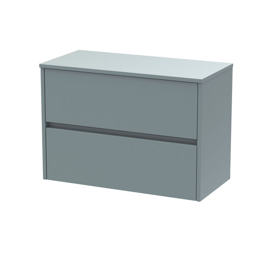 Nuie Havana 800mm Wall Hung 2 Drawer Unit With Colour Match Worktop