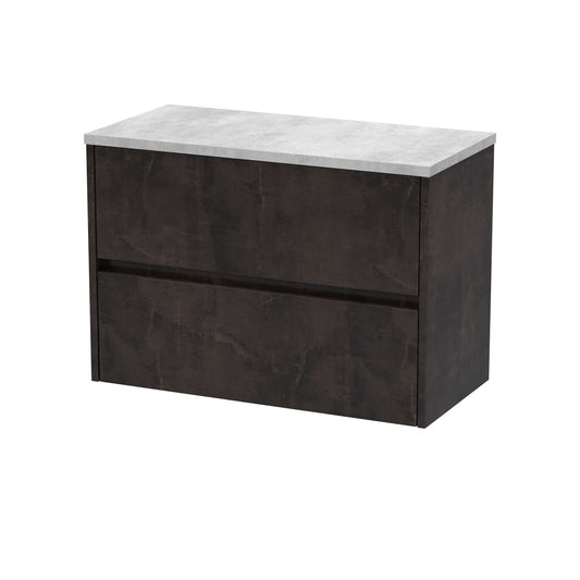 Nuie Havana 800mm Wall Hung 2 Drawer Unit & Laminate Worktop