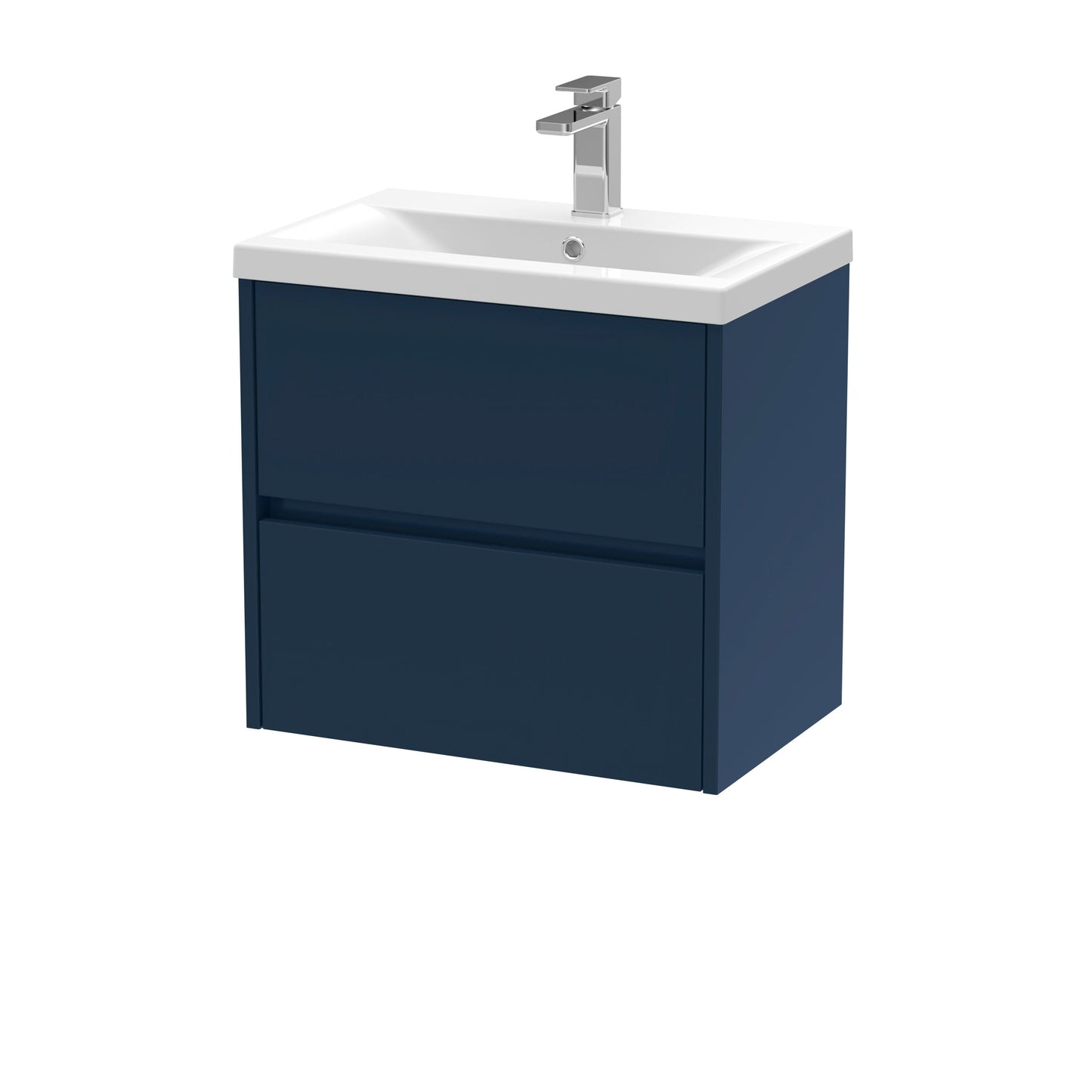 Nuie Havana 600mm Midnight Blue Wall Hung 2-Drawer Unit & Basin