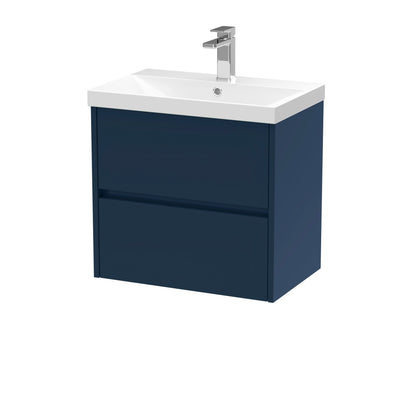 Nuie Havana 600mm Midnight Blue Wall Hung 2-Drawer Unit & Basin