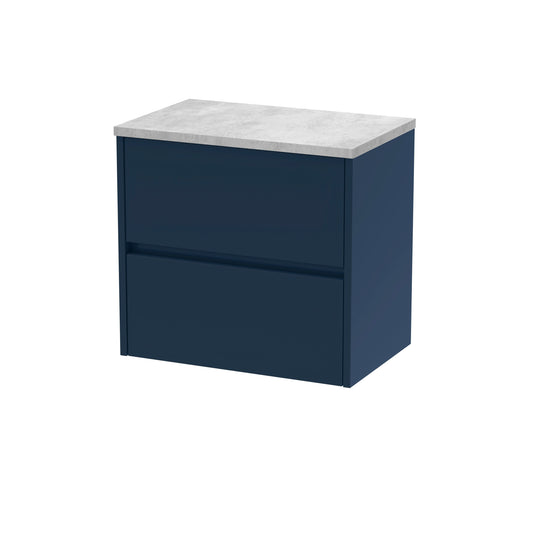 Nuie Havana 600mm Wall Hung 2-Drawer Unit With Laminate Worktop
