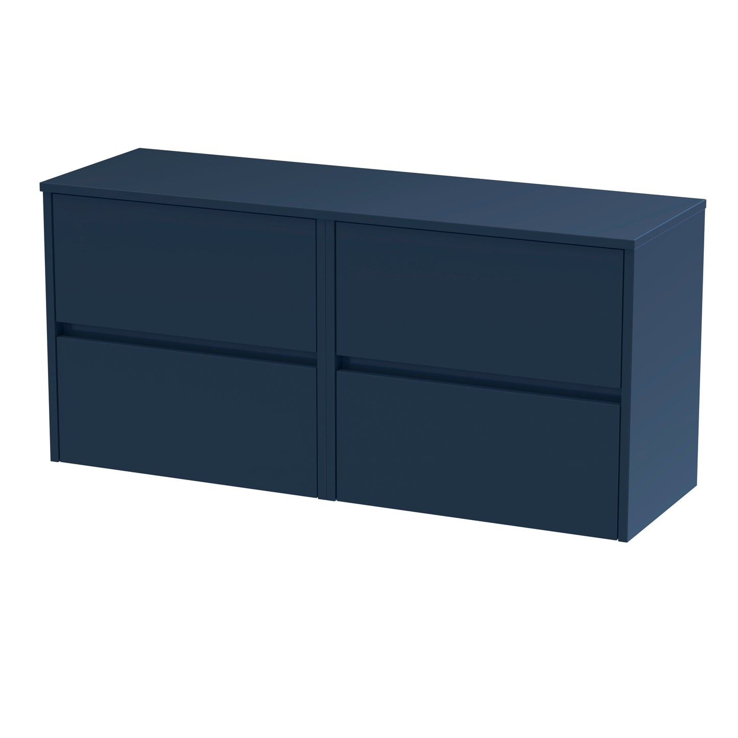 Nuie Havana 1200mm Midnight Blue Wall Hung 4-Drawer Unit With Worktop
