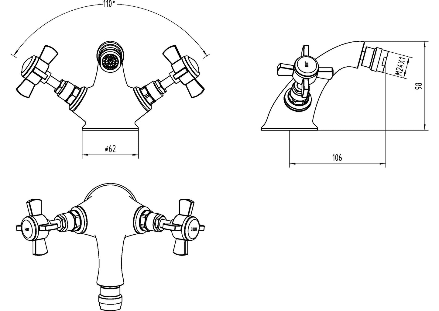 Beaumont Luxury Mono Bidet Mixer