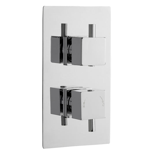 Square Showers Twin Thermostatic Shower Valve