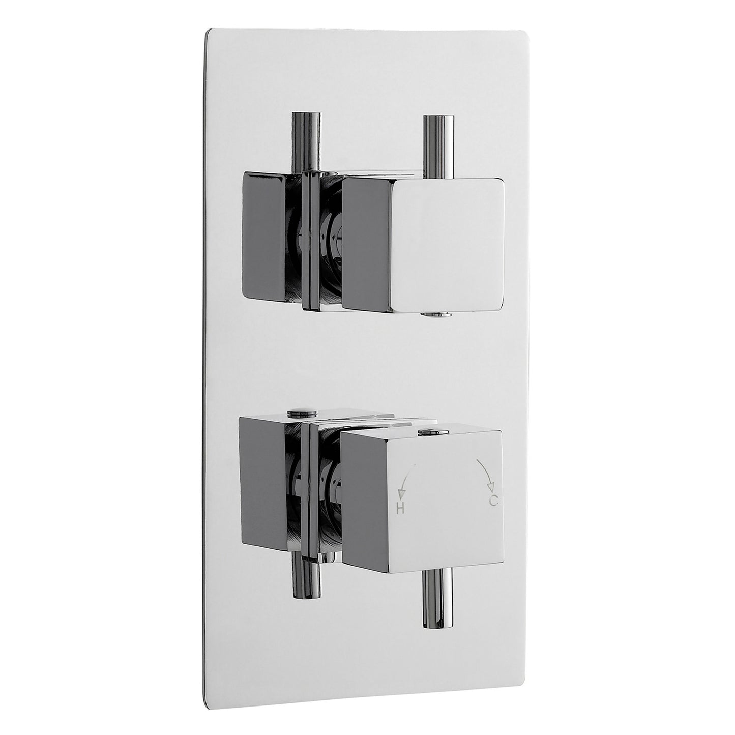 Square Showers Twin Thermostatic Shower Valve With Diverter