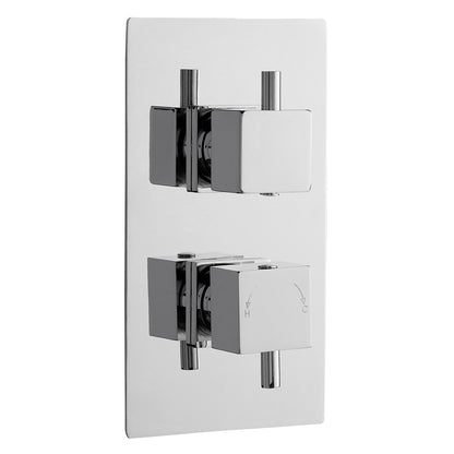 Square Showers Twin Thermostatic Shower Valve With Diverter