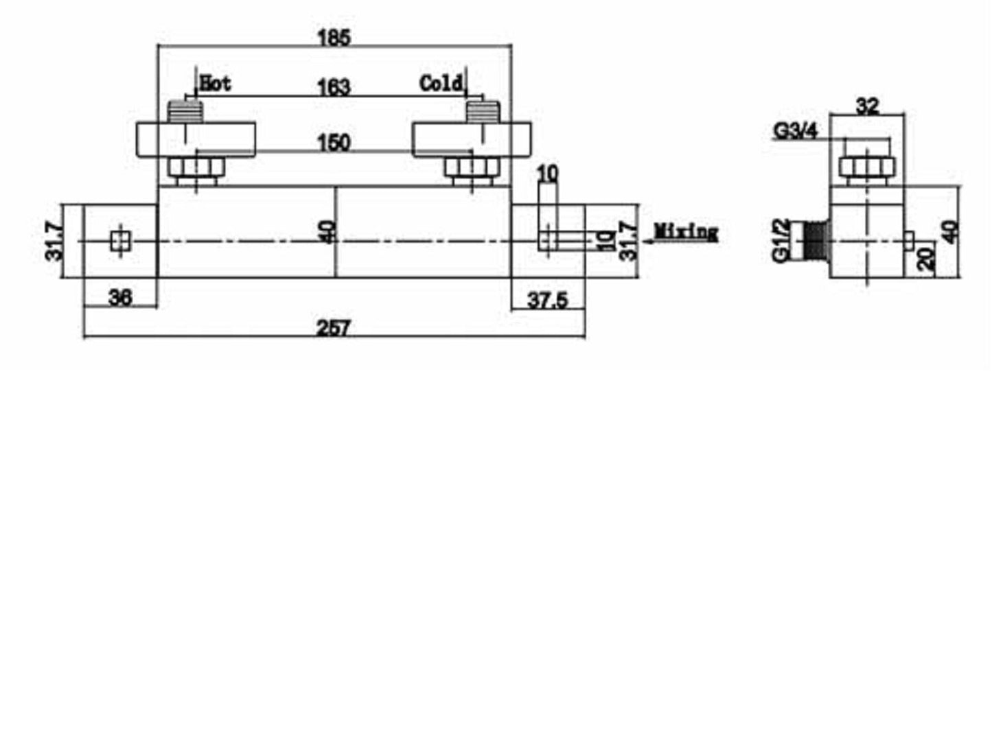 Bar Showers Thermostatic Bar Valve
