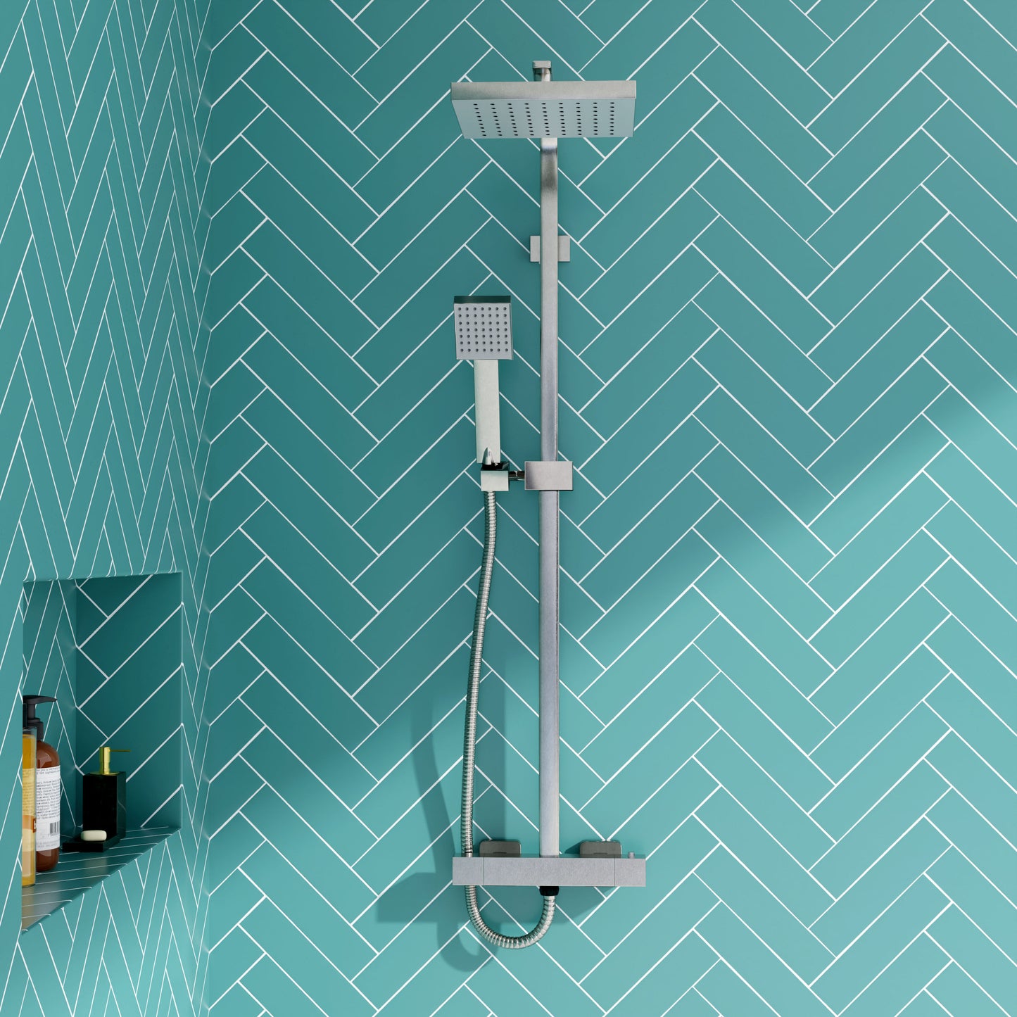 Shower Kits Square Thermostatic Bar Valve & Shower Kit