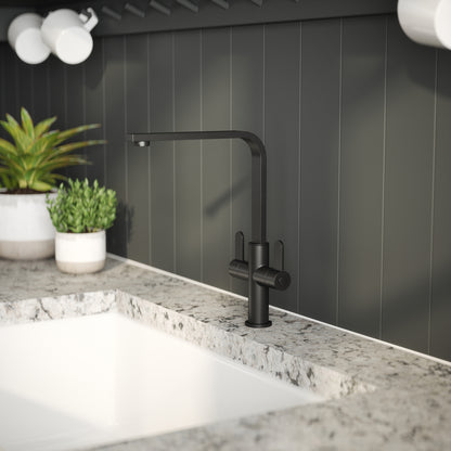 Kitchen Taps Churni Mono Basin Twin Lever Square Basin Tap