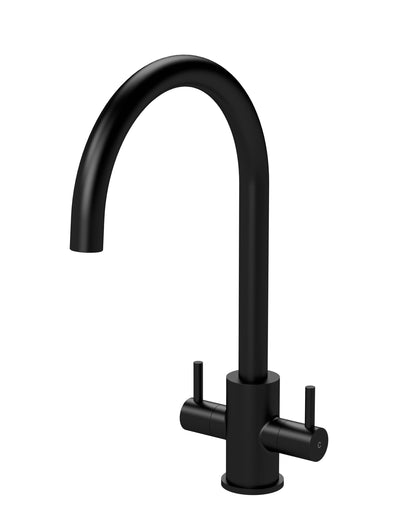 Kitchen Taps Lachen Mono Basin Twin Lever Round Basin Tap