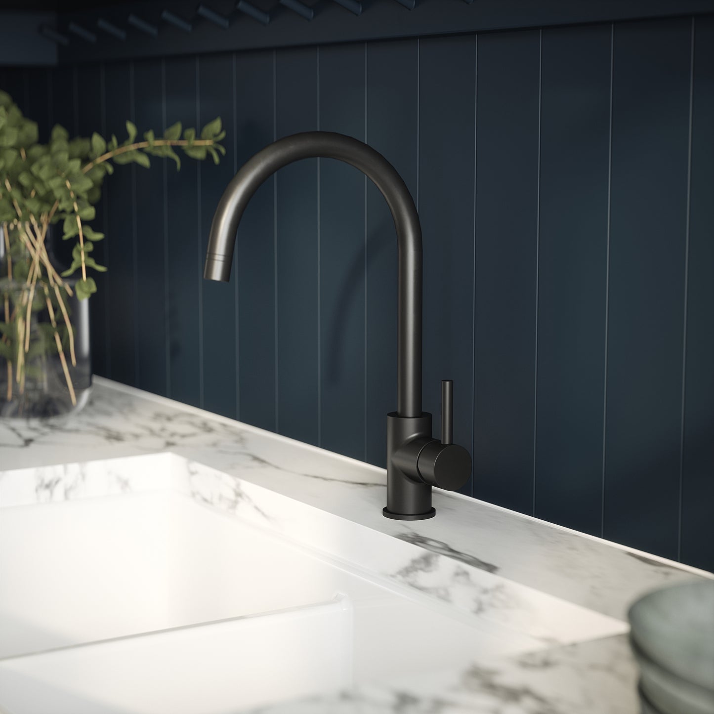 Kitchen Taps Lachen Mono Basin Single Lever Round Basin Tap