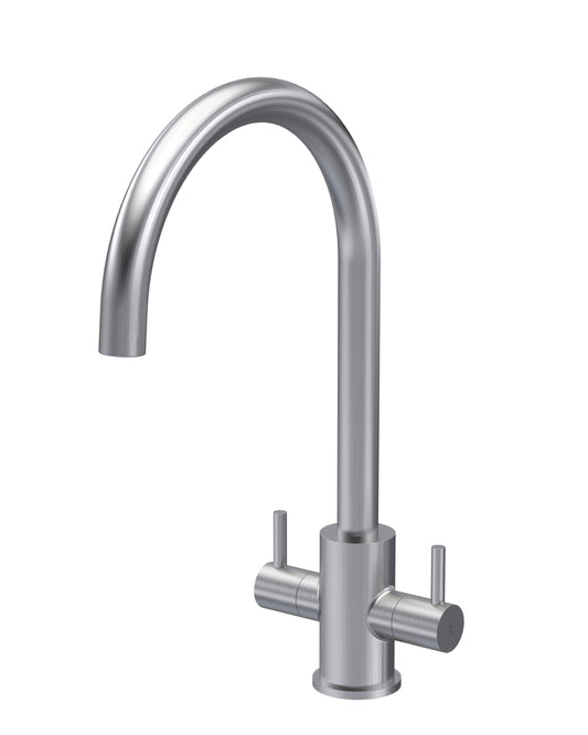 Kitchen Taps Lachen Mono Basin Twin Lever Round Basin Tap