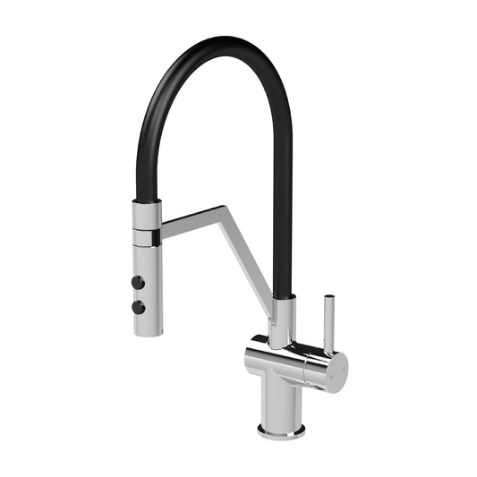 Kitchen Taps Ravi Mono Basin Single Lever Round Basin Tap & Rinser