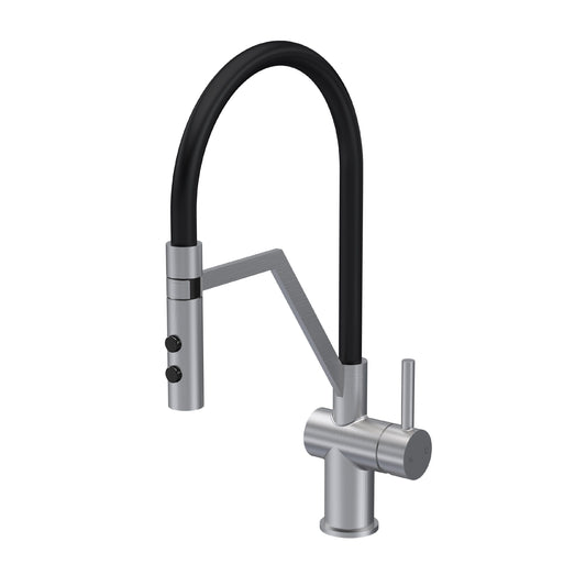 Kitchen Taps Ravi Mono Basin Single Lever Round Basin Tap & Rinser