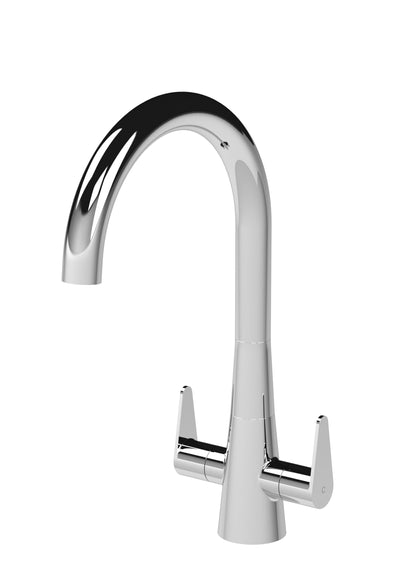 Kitchen Taps Samir Mono Basin Twin Lever Round Basin Tap & Rinser