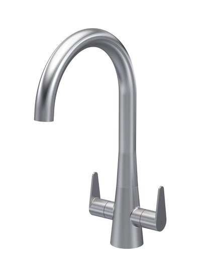 Kitchen Taps Samir Mono Basin Twin Lever Round Basin Tap & Rinser