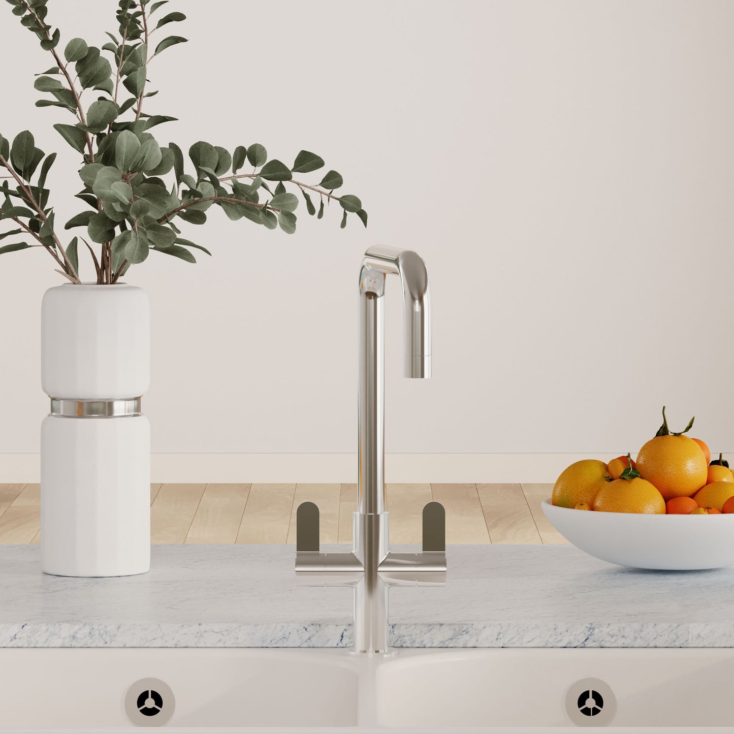 Kitchen Taps Kosi Mono Basin Twin Lever Square Basin Tap & Rinser
