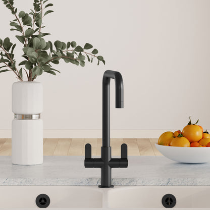 Kitchen Taps Kosi Mono Basin Twin Lever Square Basin Tap & Rinser