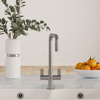 Kitchen Taps Kosi Mono Basin Twin Lever Square Basin Tap & Rinser