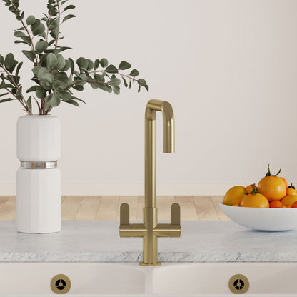 Kitchen Taps Kosi Mono Basin Twin Lever Square Basin Tap & Rinser