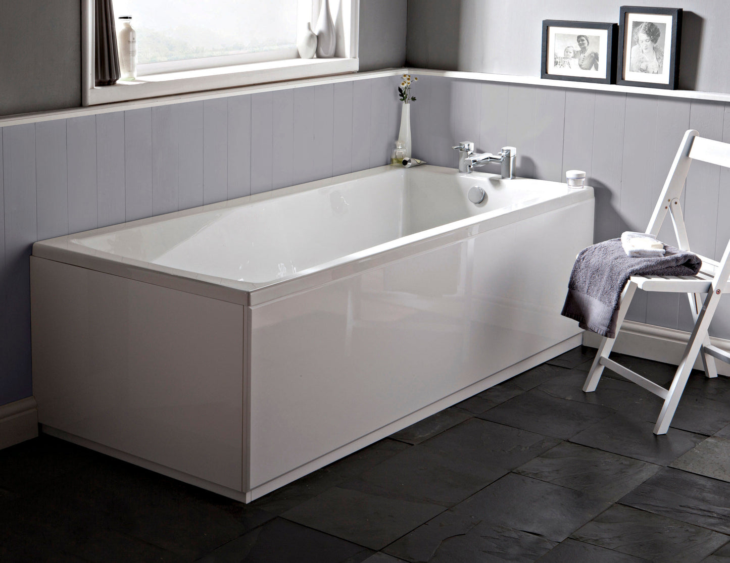 Nuie 1700mm Square Single Ended Bath With Legs