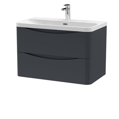 Nuie Lunar 800mm Wall Hung 2 Drawer Unit & Basin