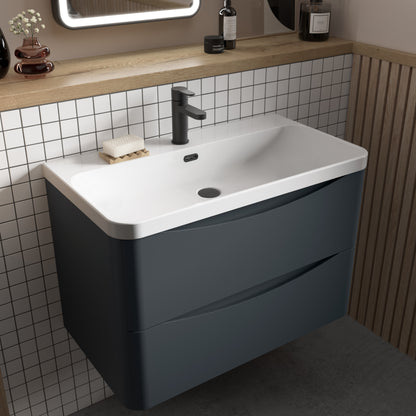 Nuie Lunar 800mm Wall Hung 2 Drawer Unit & Basin
