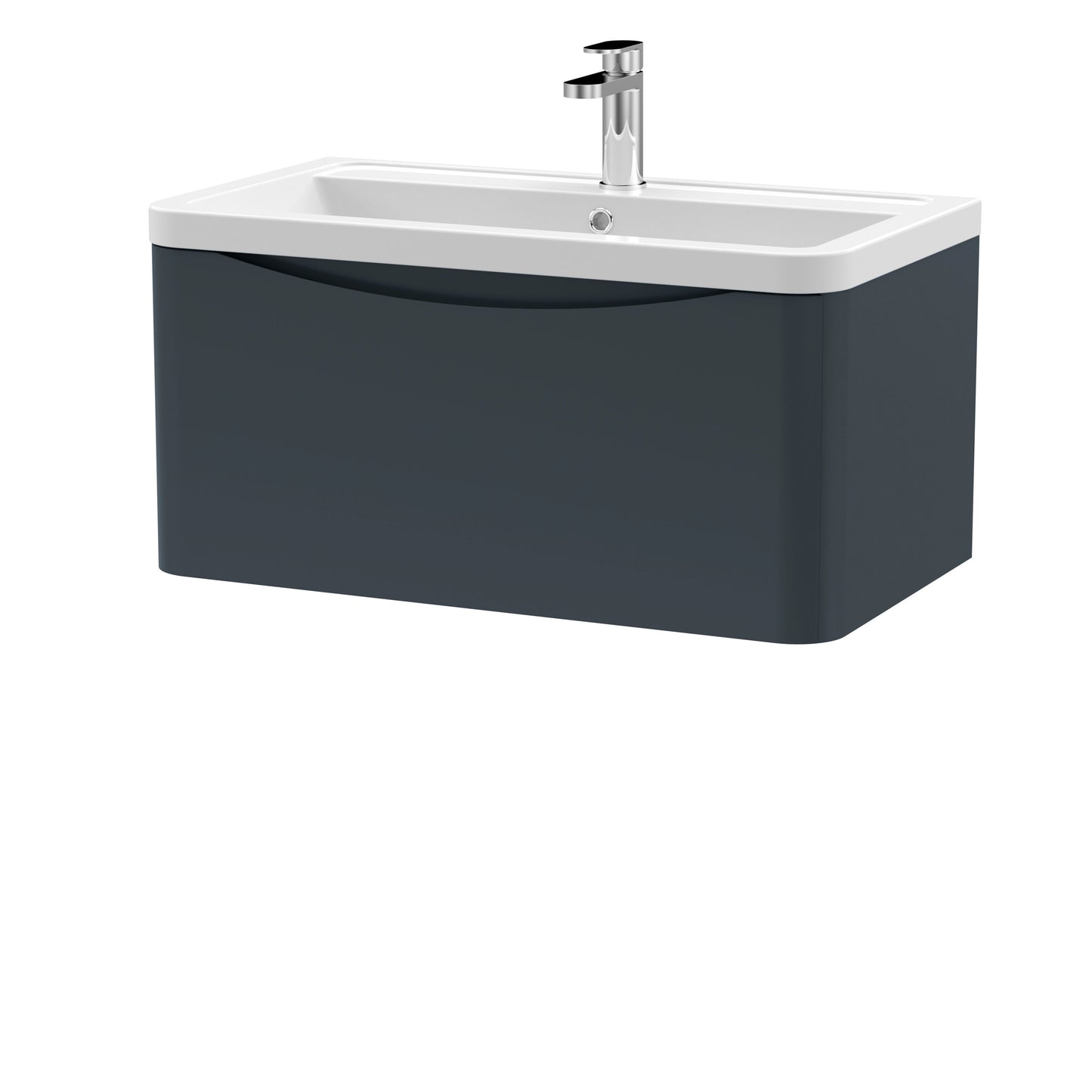 Nuie Lunar 800mm Wall Hung 1 Drawer Unit with Ceramic Basin
