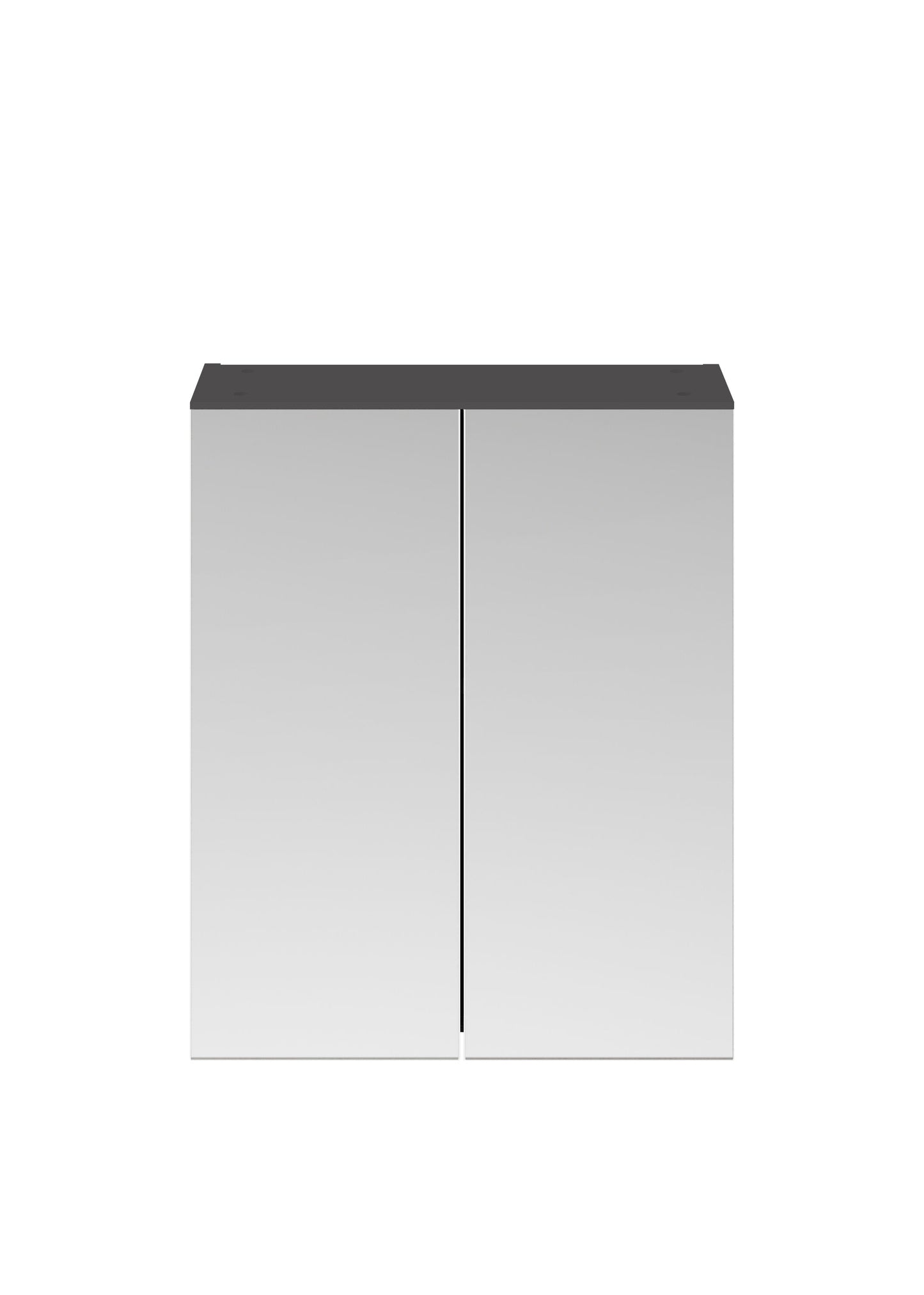 Nuie Athena 600mm 2 Door Gloss Grey Wall Hung 50/50 Mirror Cabinet